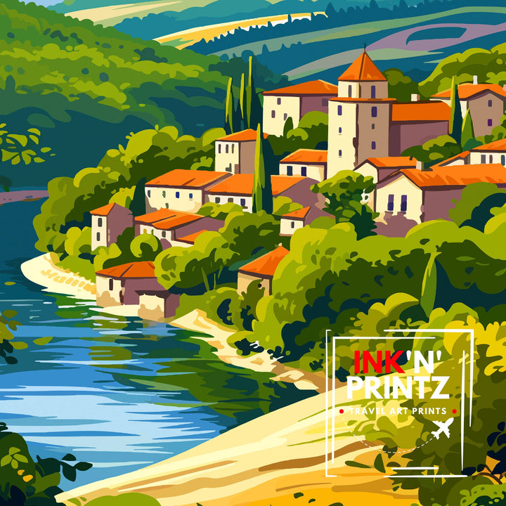 Dordogne France Travel Poster Dordogne