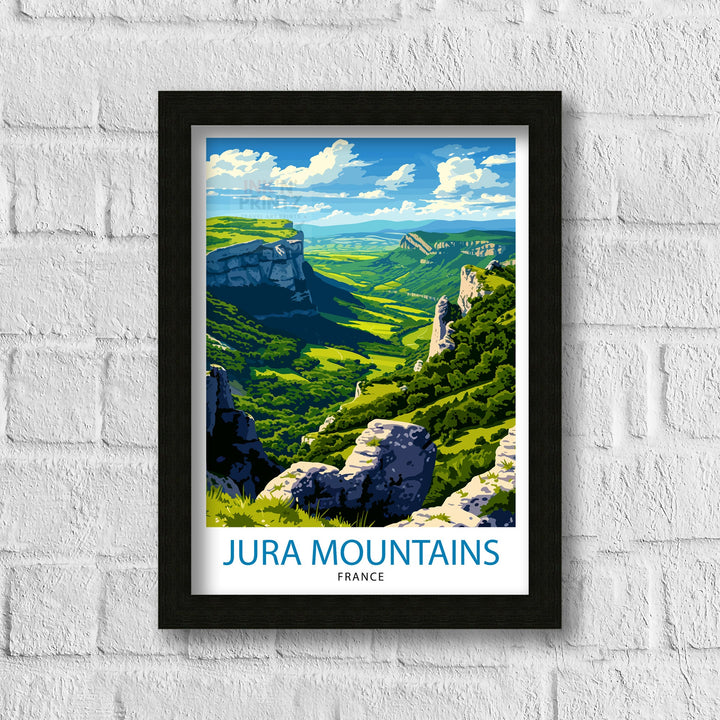 Jura Mountains France Poster Alpine Landscape Art French Wilderness Poster Mountain Range