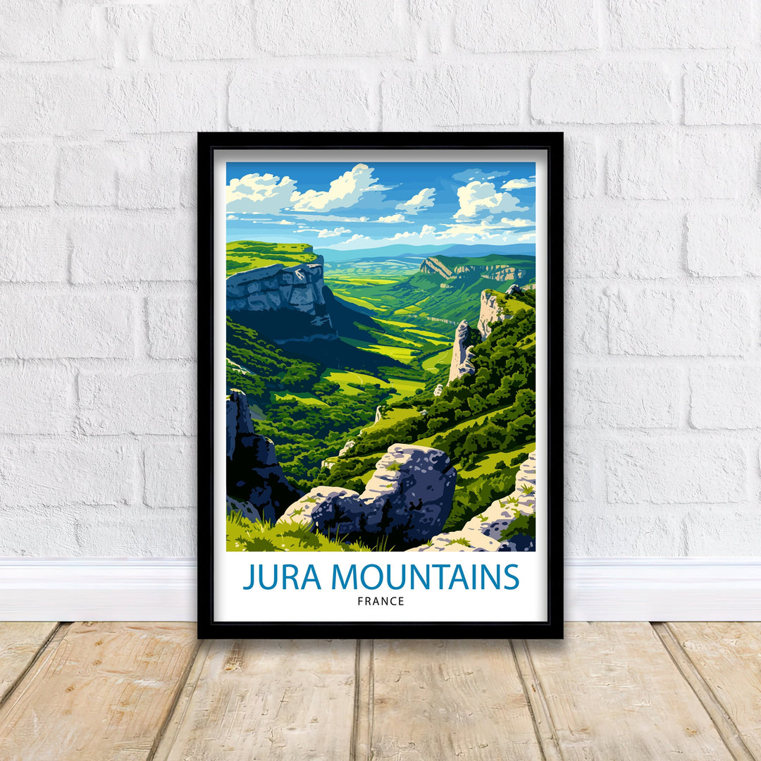 Jura Mountains France Poster Alpine Landscape Art French Wilderness Poster Mountain Range