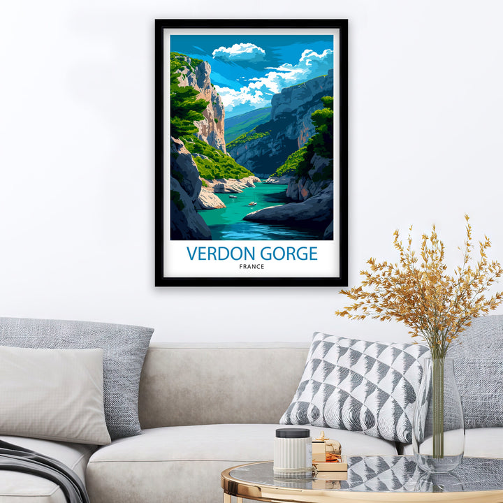 Verdon Gorge France Poster Stunning Canyon Art Provence Landscape Poster Turquoise River