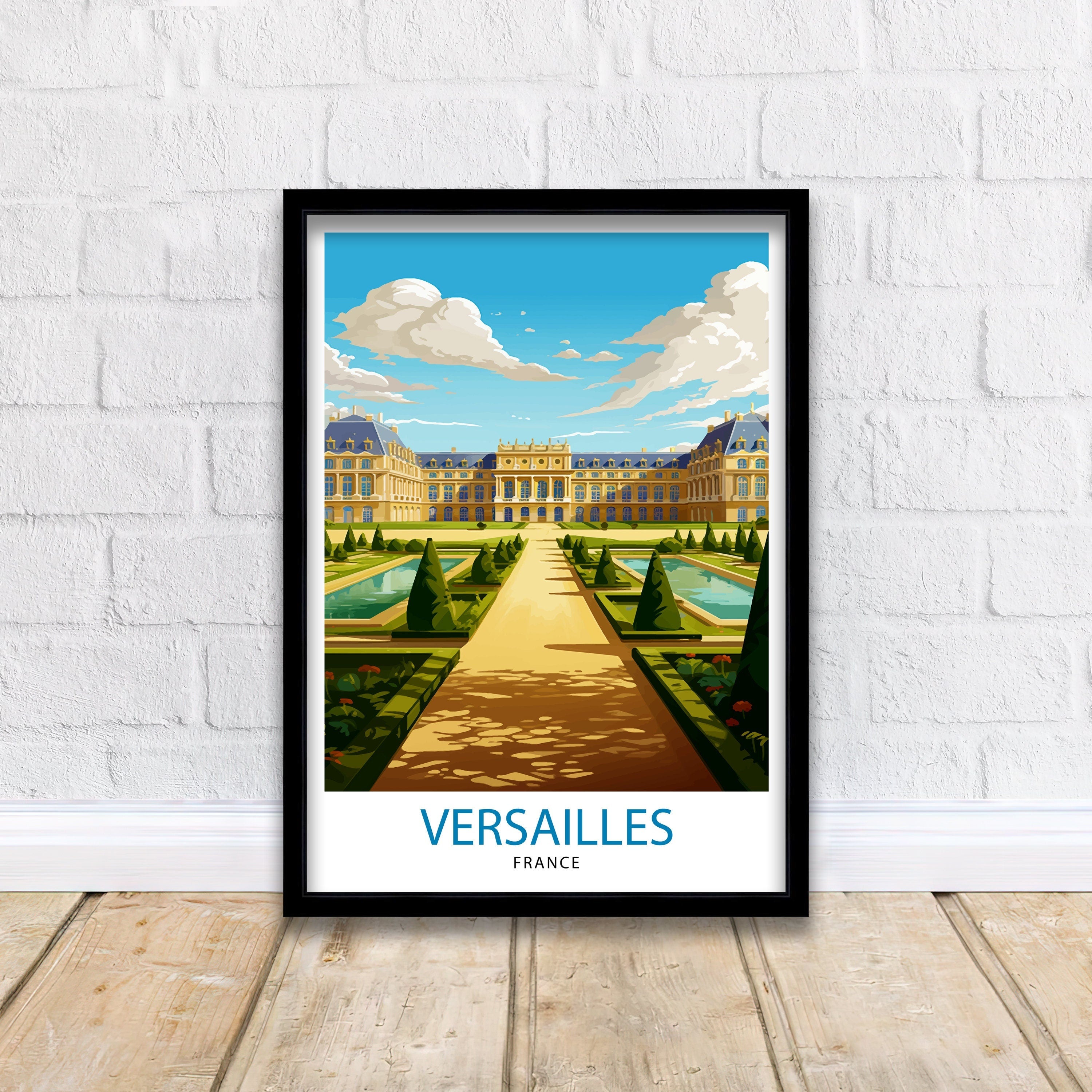Versailles France Travel Print Versailles Wall Decor Versailles Poster France Travel Prints Versailles Art Print Versailles Illustration