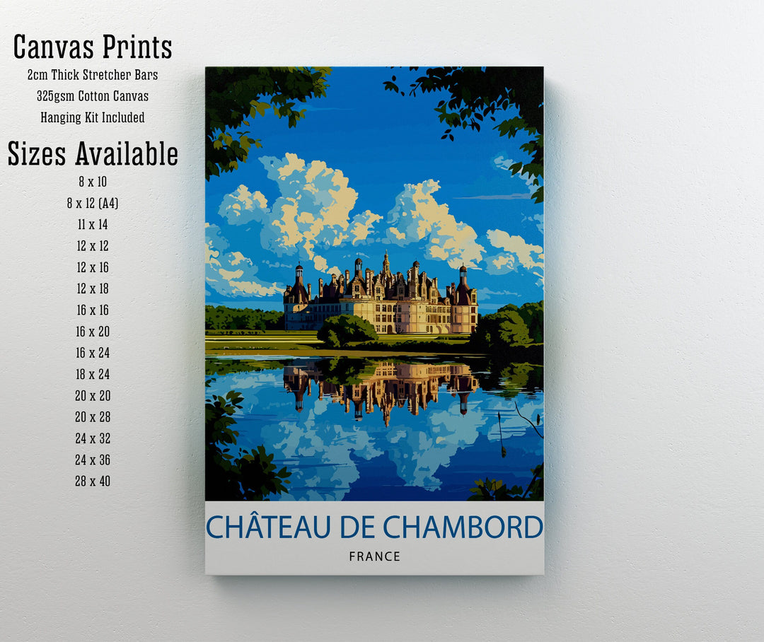 Château de Chambord Poster Loire Valley Castle Art French Renaissance Architecture Poster Historic France