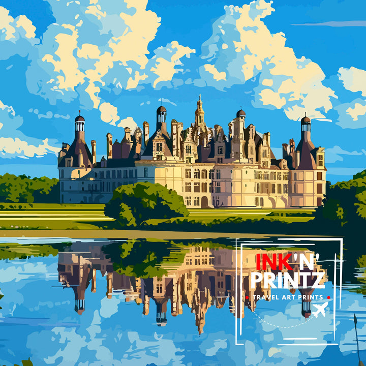 Château de Chambord Poster Loire Valley Castle Art French Renaissance Architecture Poster Historic France