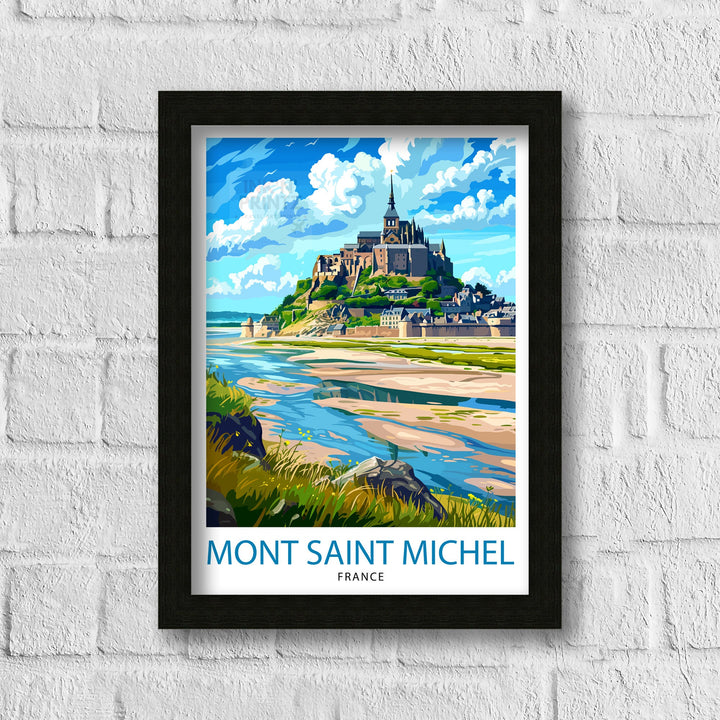 Mont Saint-Michel Travel Poster Mont Saint-Michel Wall Art Mont Saint-Michel France Illustration Travel Poster Gift For Mont Saint-Michel