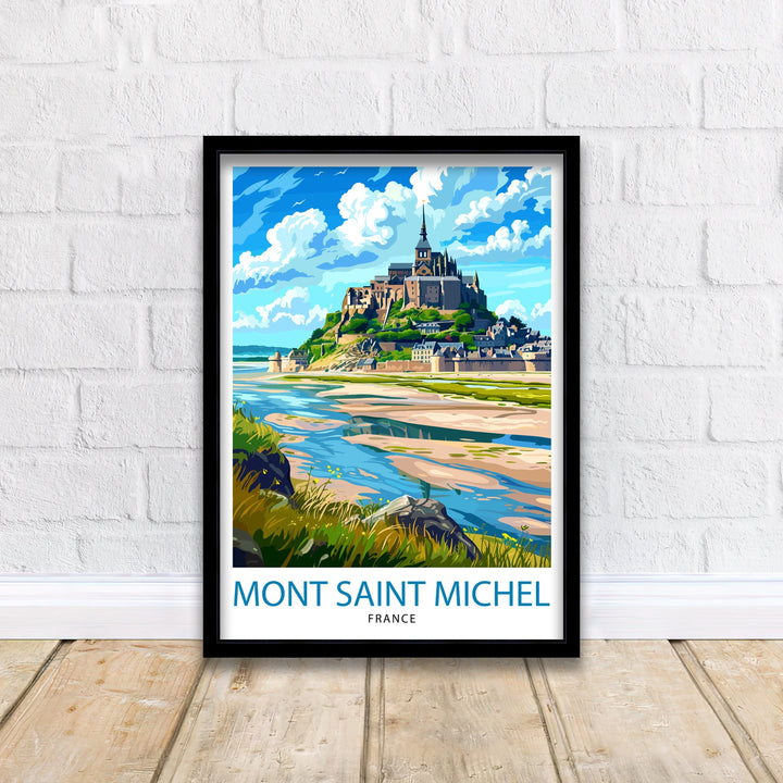 Mont Saint-Michel Travel Poster Mont Saint-Michel Wall Art Mont Saint-Michel France Illustration Travel Poster Gift For Mont Saint-Michel