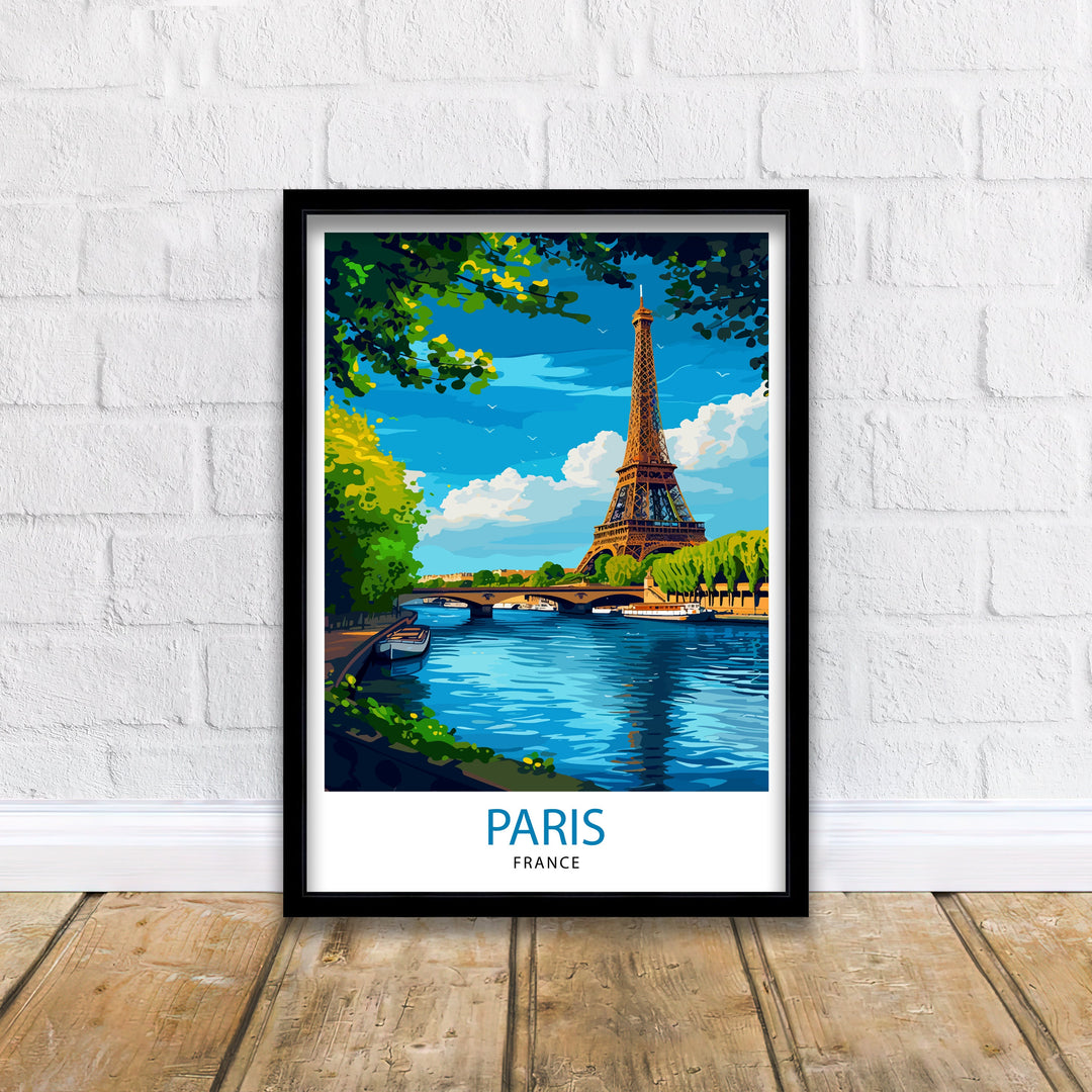 Paris France Travel Poster Paris Wall Art Eiffel Tower Art France Travel Poster Paris Home Decor French Illustration Parisian Art Poster