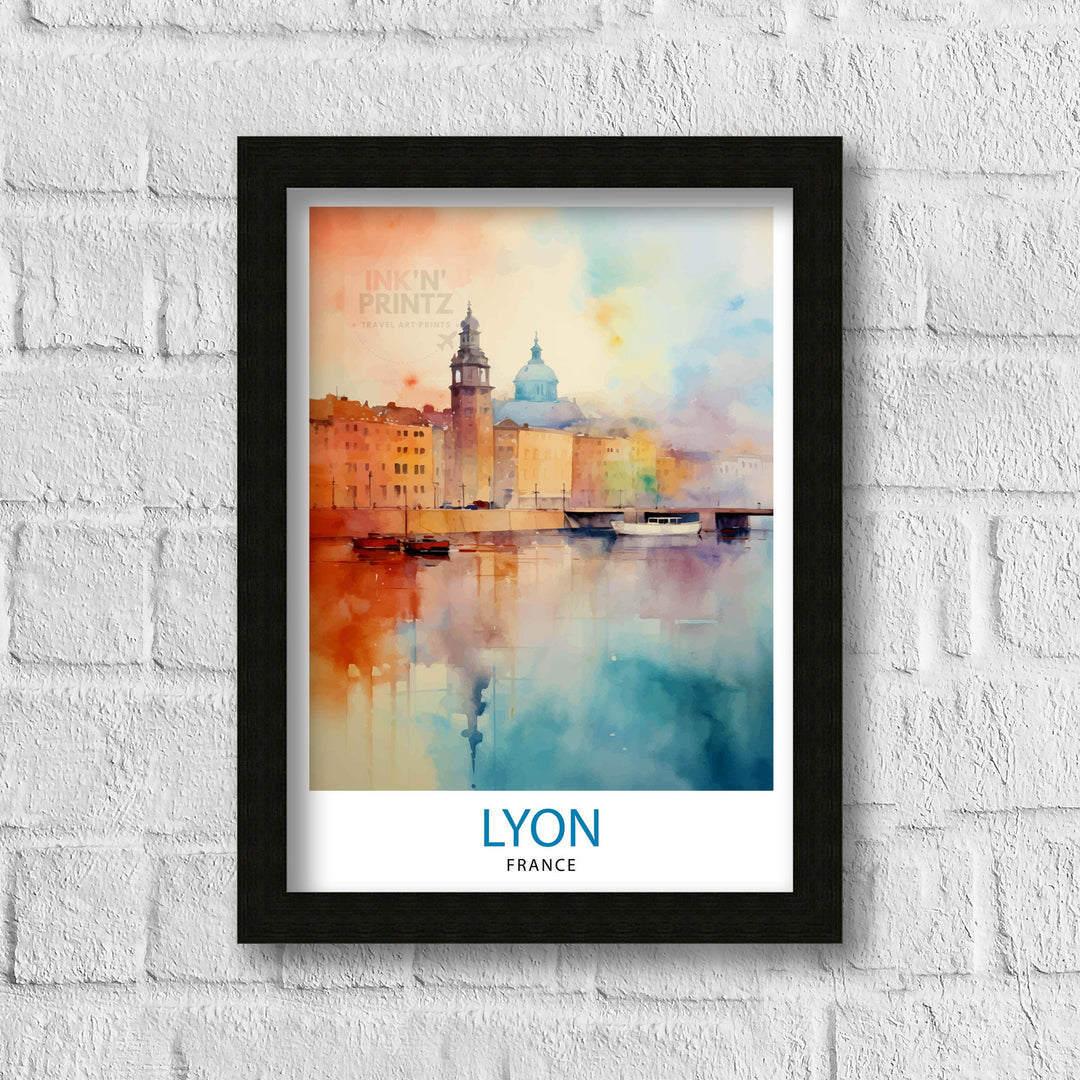 Lyon France Travel Poster Lyon