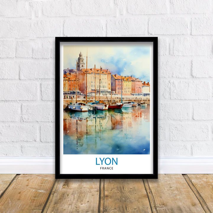 Lyon France Travel Poster Lyon