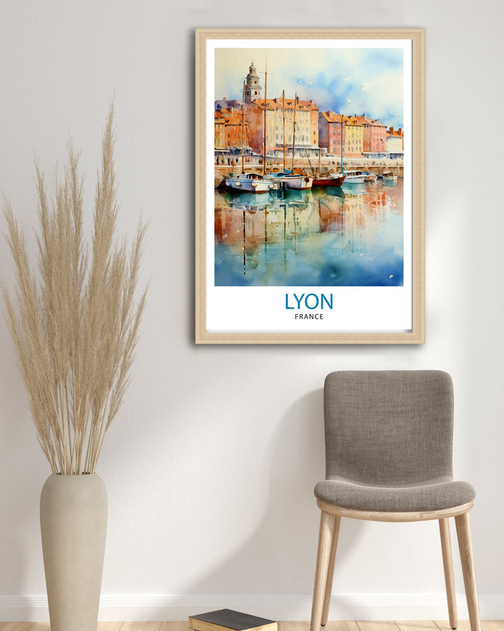 Lyon France Travel Poster Lyon