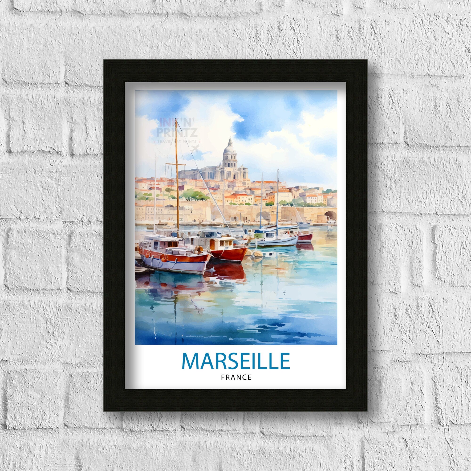 Marseille France Travel Print Marseille Wall Decor Marseille Poster France Travel Prints Marseille Art Print Marseille Illustration