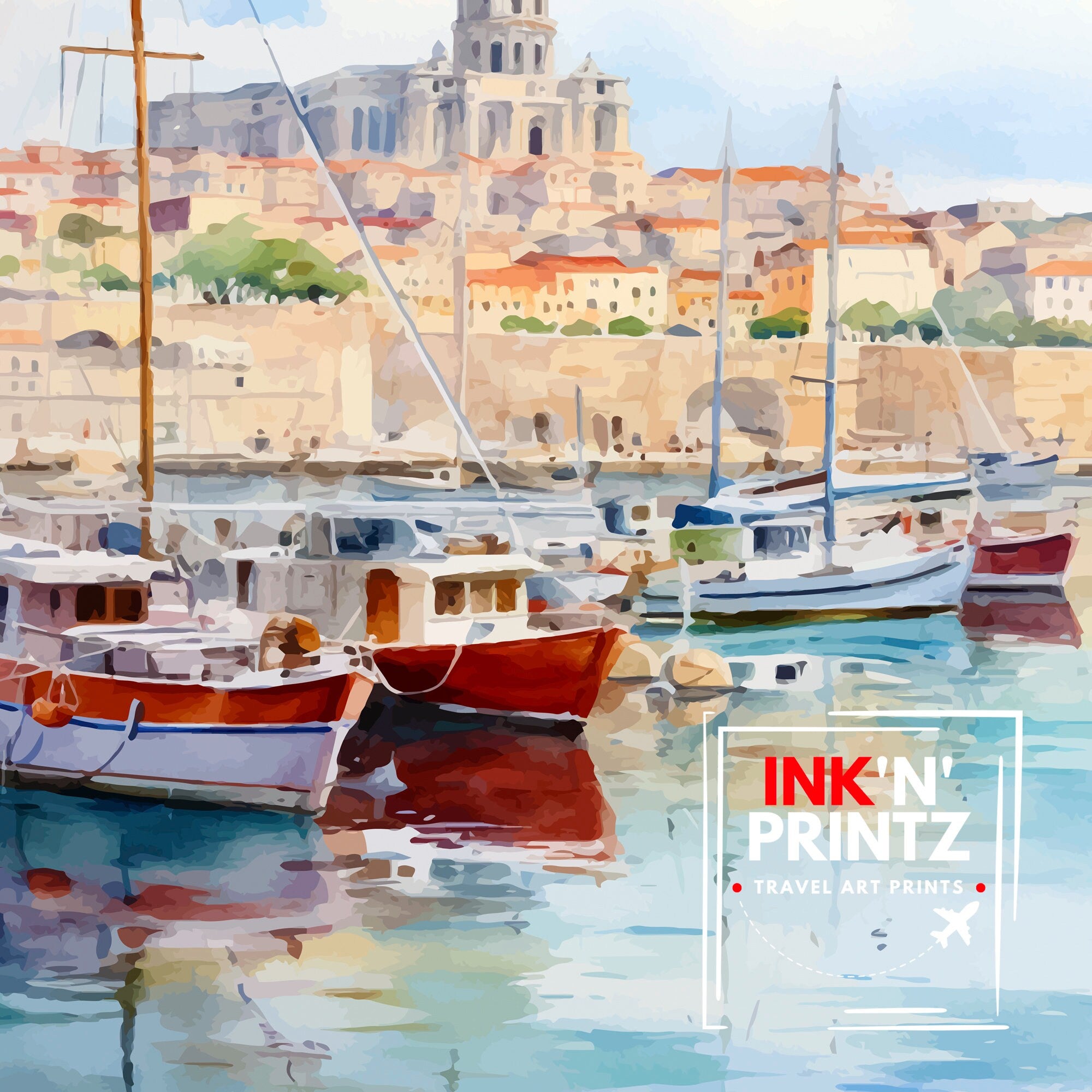 Marseille France Travel Print Marseille Wall Decor Marseille Poster France Travel Prints Marseille Art Print Marseille Illustration