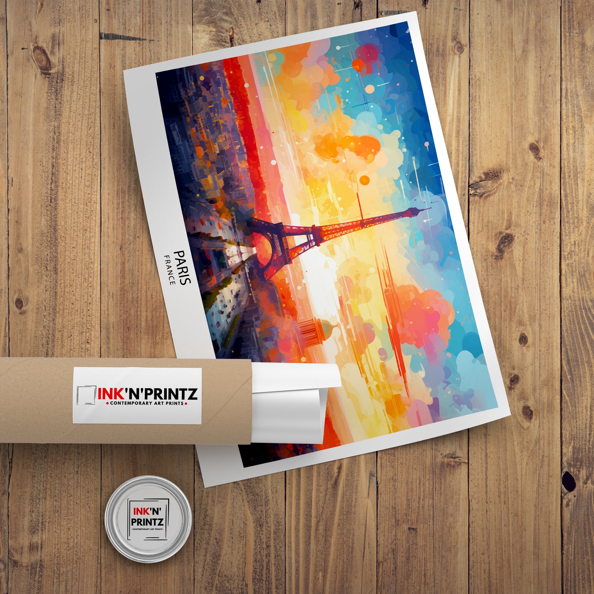 Paris Skyline Print Iconic Cityscape Art Eiffel Tower Poster French Capital Wall Decor Parisian Urban Landscape France City Illustration