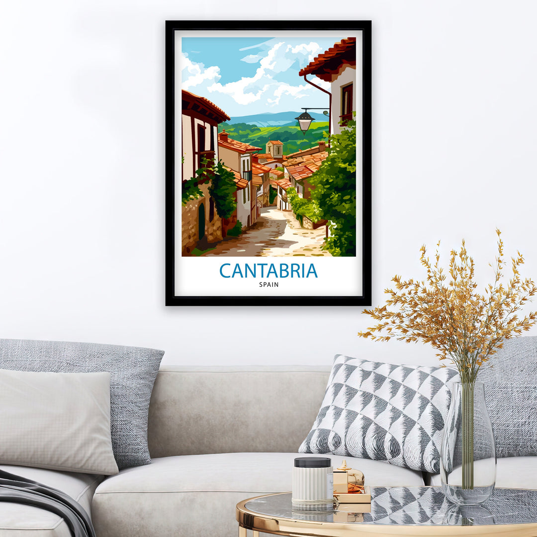 Cantabria Spain Travel Poster, Cantabria