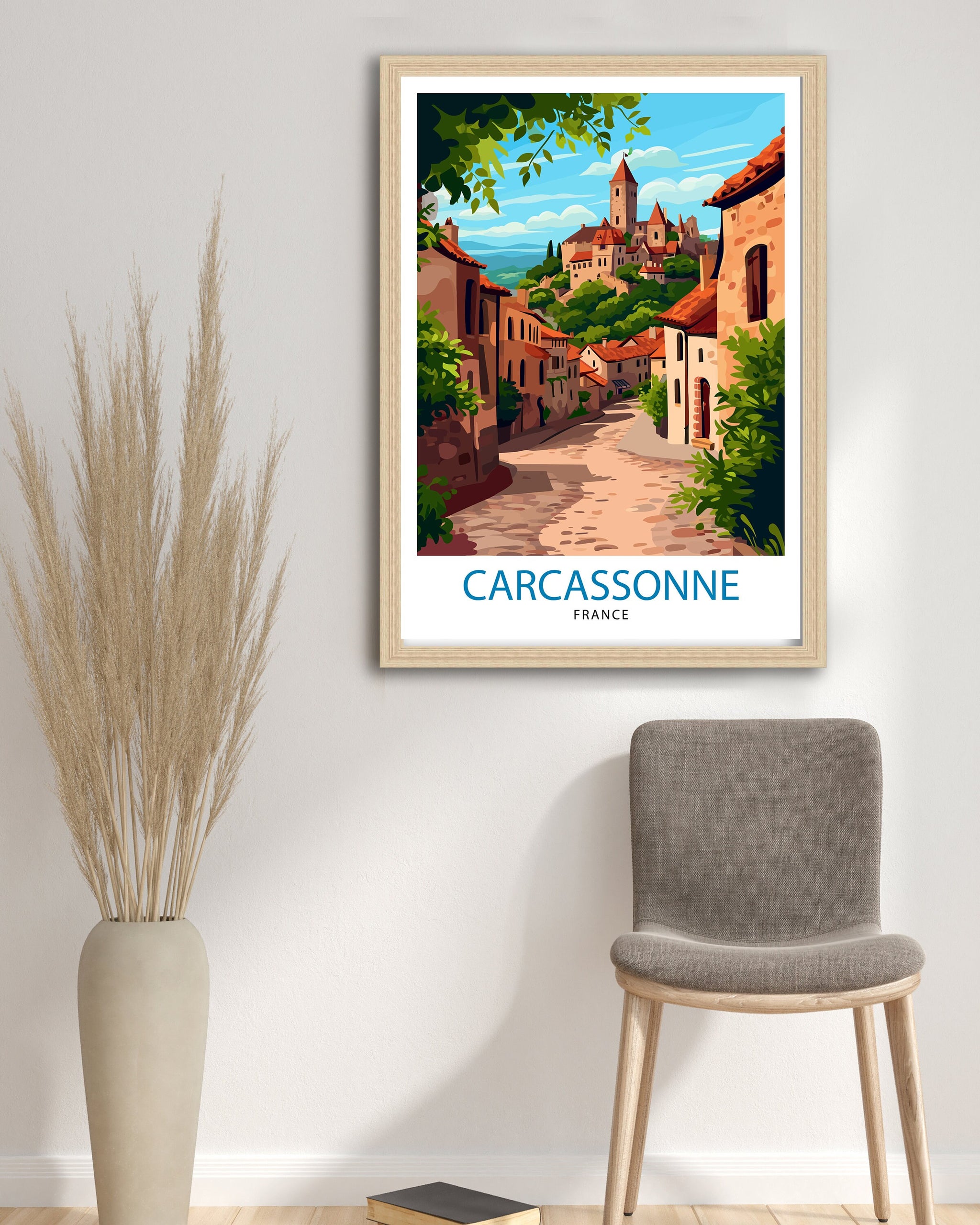 Carcassonne France Travel Print Carcassonne Wall Decor Carcassonne Poster France Travel Prints Carcassonne Art Print Carcassonne