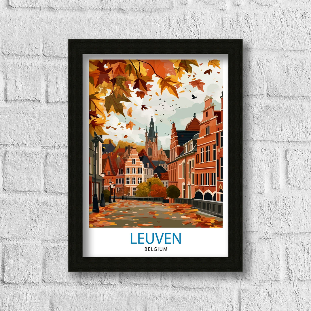 Leuven Belgium Travel Poster Leuven Wall Art Leuven Home Decor Leuven Illustration Travel Poster Gift For Leuven Belgium Home Decor