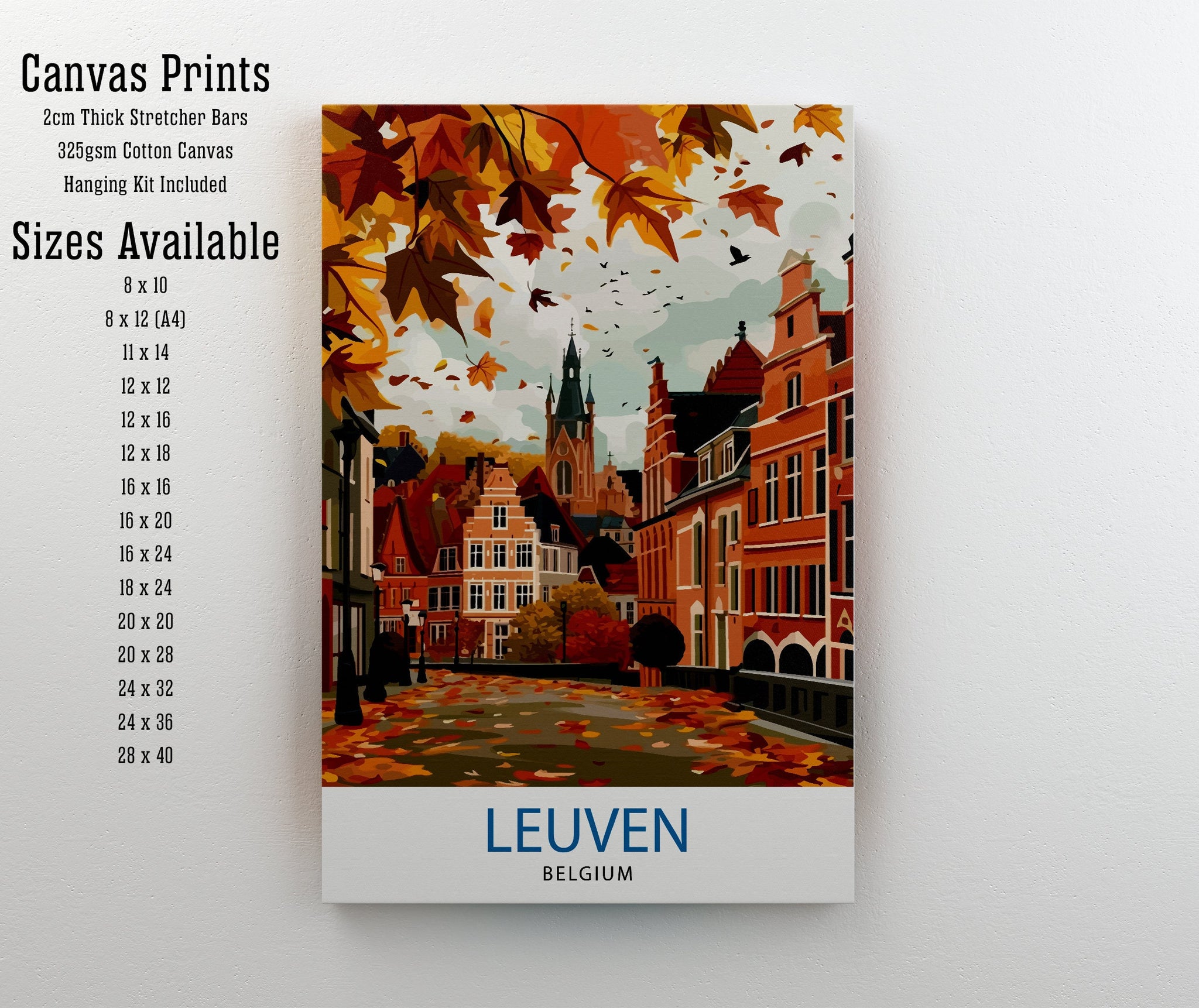 Leuven Belgium Travel Print Leuven Wall Art Leuven Home Decor Leuven Illustration Travel Poster Gift For Leuven Belgium Home Decor