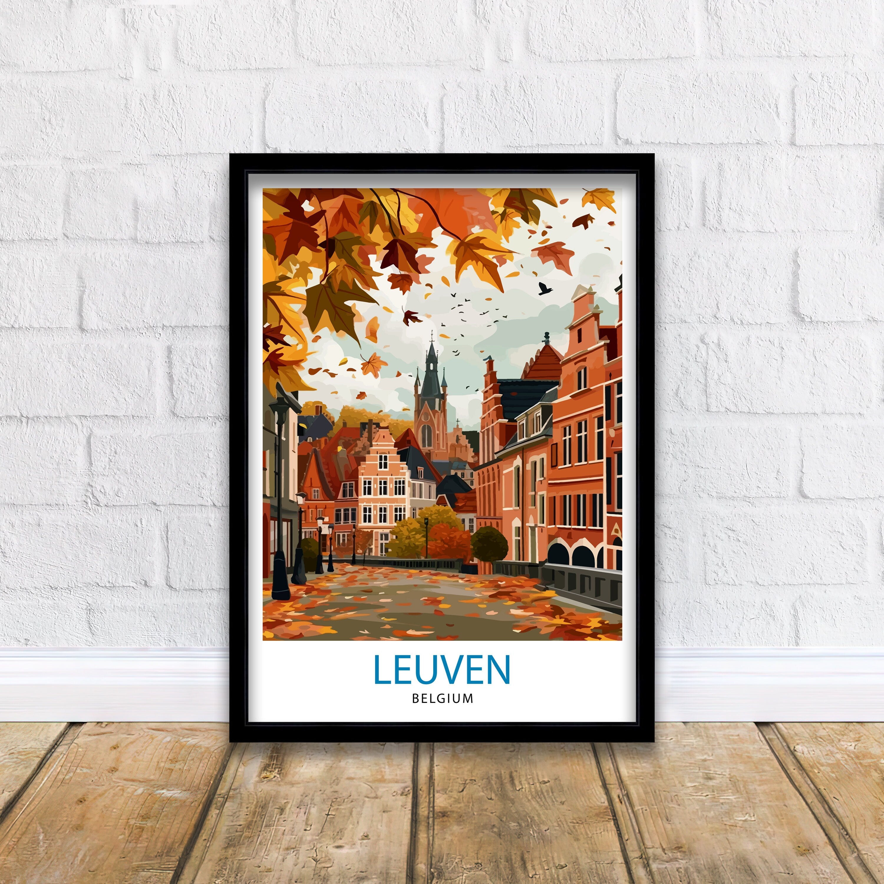 Leuven Belgium Travel Print Leuven Wall Art Leuven Home Decor Leuven Illustration Travel Poster Gift For Leuven Belgium Home Decor