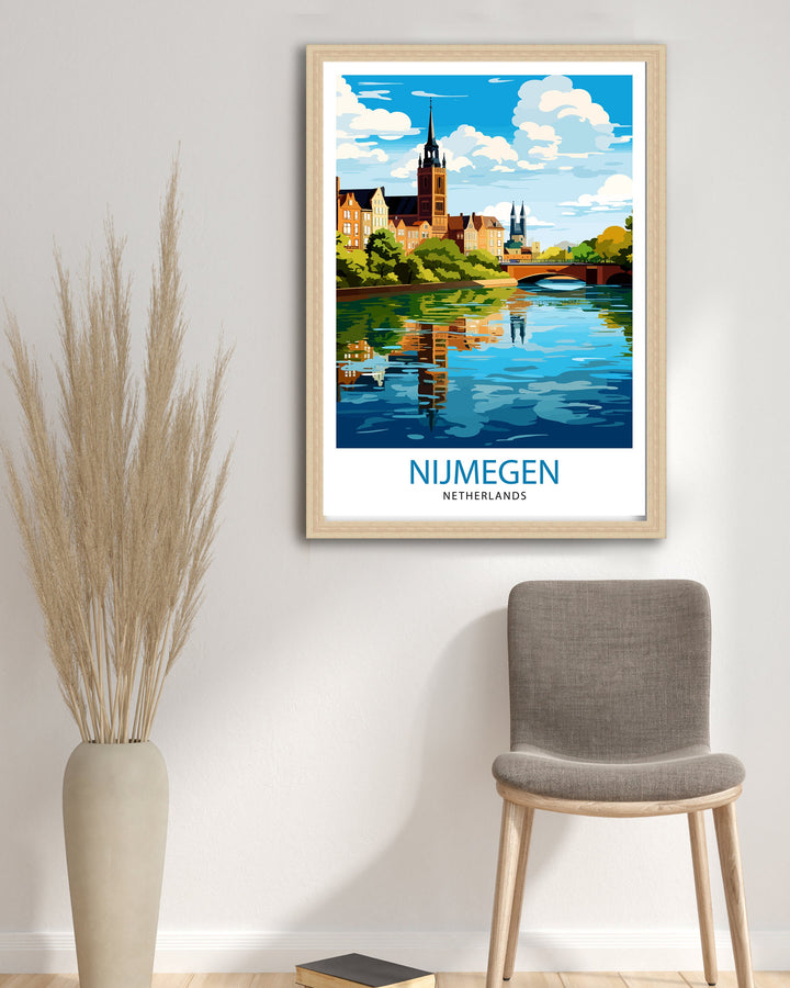 Amsterdam Travel Poster Amsterdam Wall Art Amsterdam Cityscape Netherlands Illustration Amsterdam Travel Poster Gift for Amsterdam Lovers