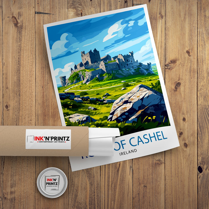 Rock of Cashel Ireland Poster Historic Castle Art Irish Landmark Poster Medieval Architecture