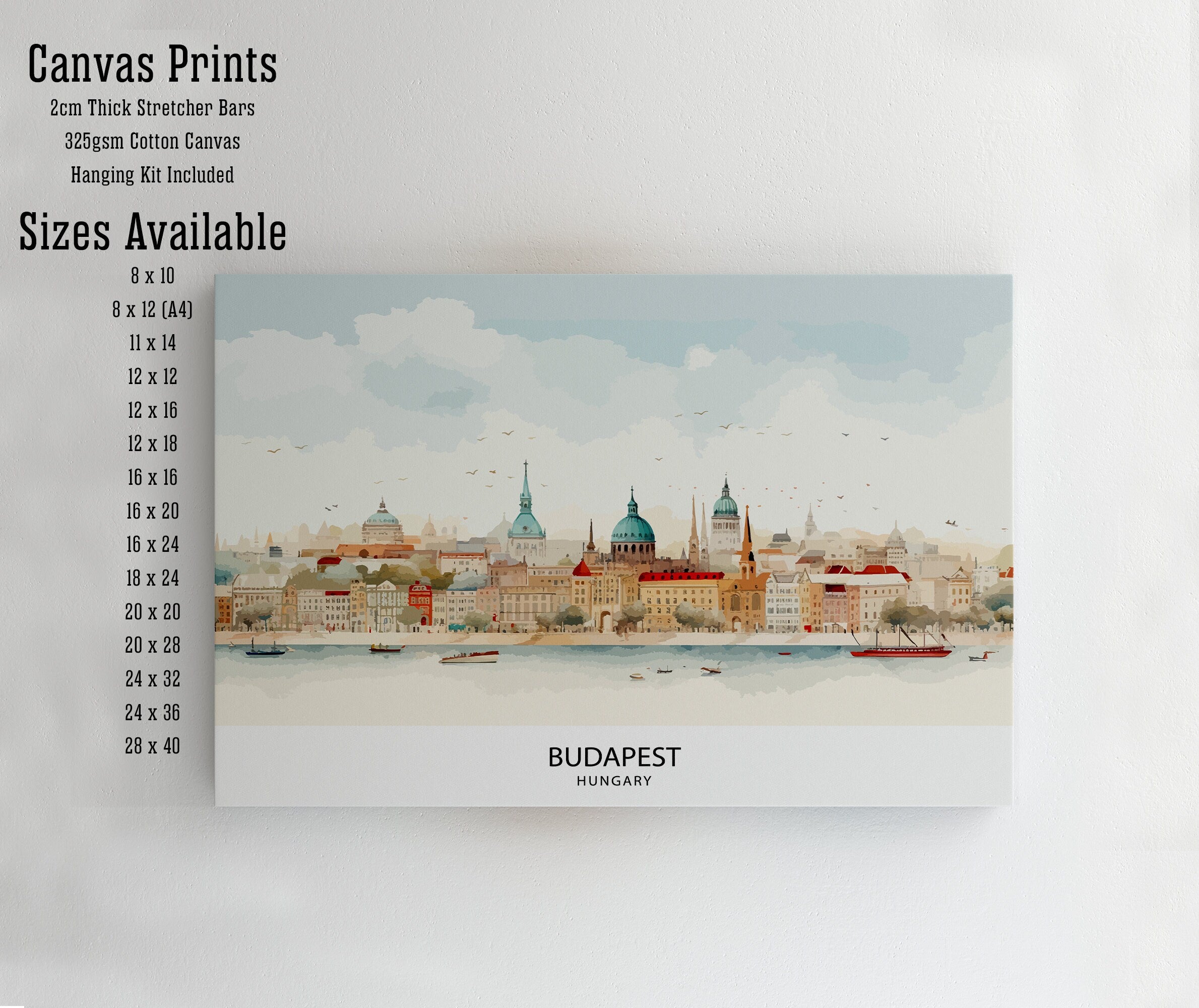 Budapest Print, Hungary Danube River Cityscape Art