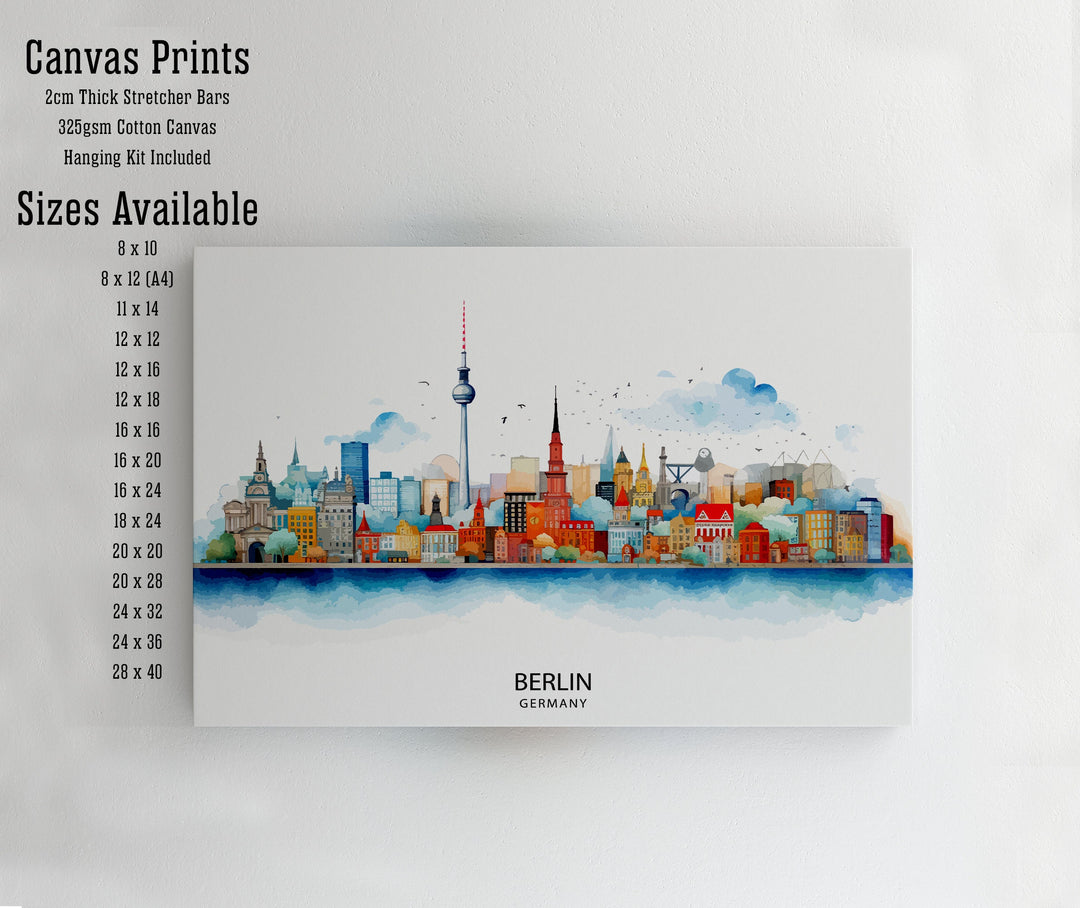 Berlin Germany Skyline Poster Cityscape Art Architectural Highlights Poster Urban Skyline