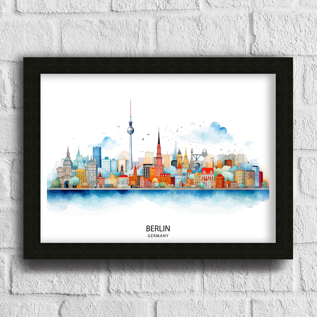 Berlin Germany Skyline Poster Cityscape Art Architectural Highlights Poster Urban Skyline