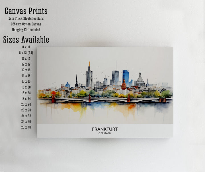 Frankfurt Skyline Germany Poster Modern Cityscape Art Financial District Poster Urban Skyline