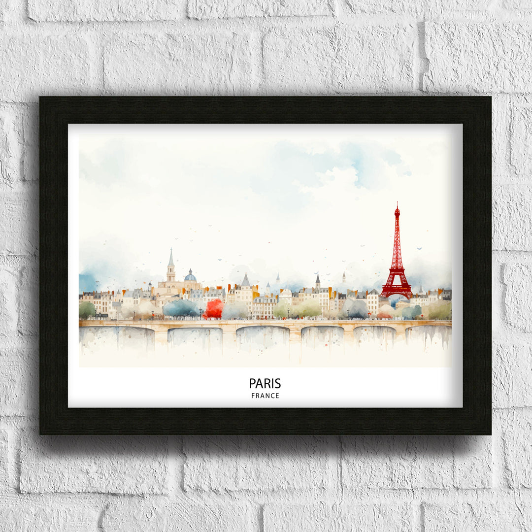 Paris Skyline France Poster Iconic Cityscape Art - Eiffel Tower Poster French Capital