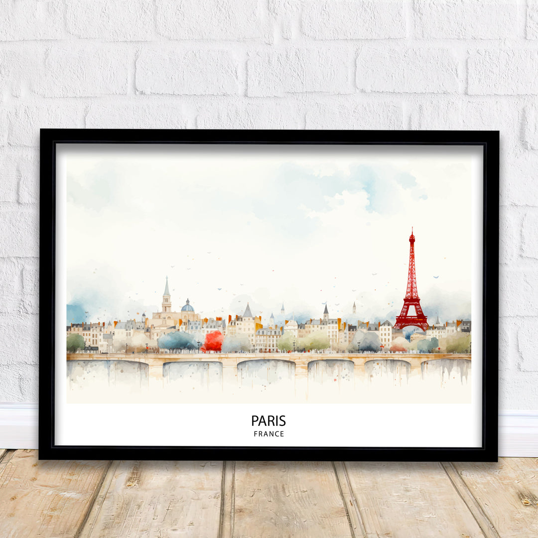 Paris Skyline France Poster Iconic Cityscape Art - Eiffel Tower Poster French Capital