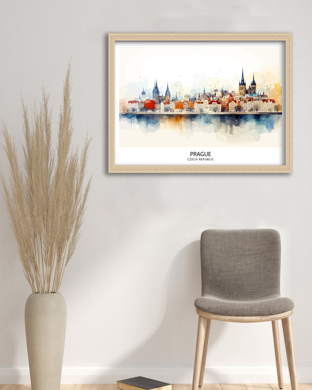 Prague Skyline Czech Republic Poster Historic Cityscape Art Charles Bridge Poster Bohemian Capital