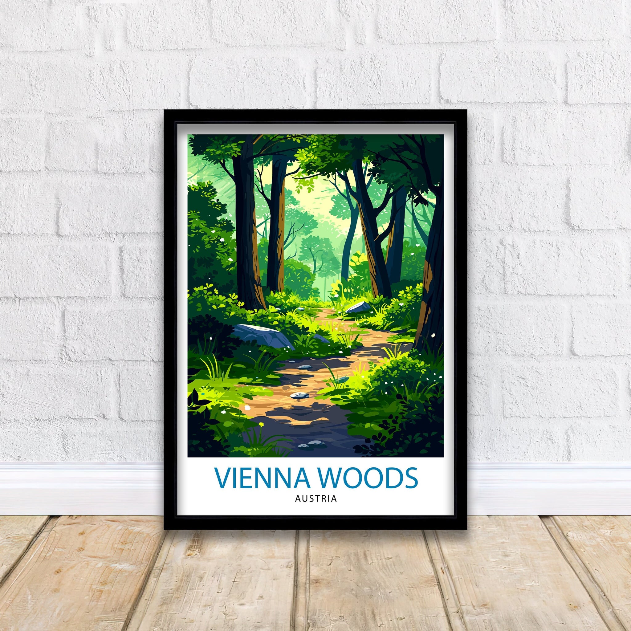 Vienna Woods Austria Print Wienerwald Landscape Art Austrian Forest Poster Nature Reserve Wall Decor Vienna Countryside Illustration