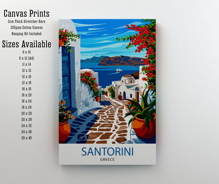 Santorini Greece Travel Poster Santorini