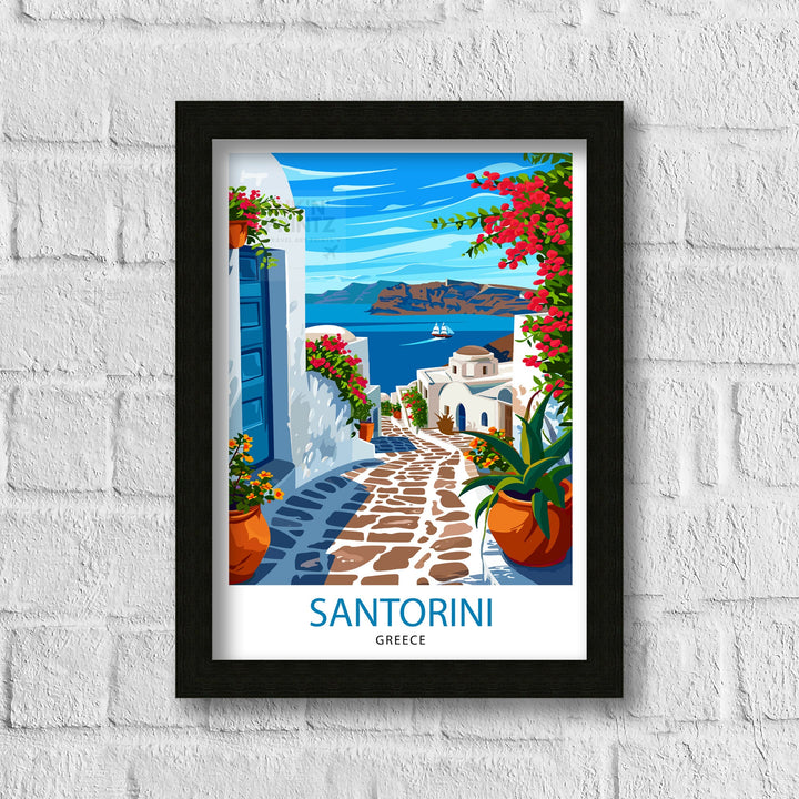 Santorini Greece Travel Poster Santorini