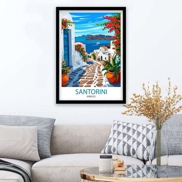 Santorini Greece Travel Poster Santorini