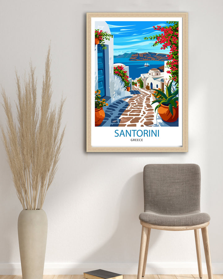 Santorini Greece Travel Poster Santorini