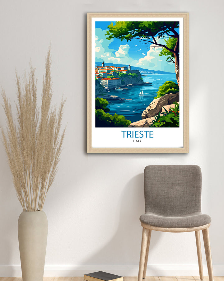 Trieste Italy Travel Poster Trieste Wall Art Trieste Home Decor Italy Travel Poster Trieste Illustration Trieste Gift