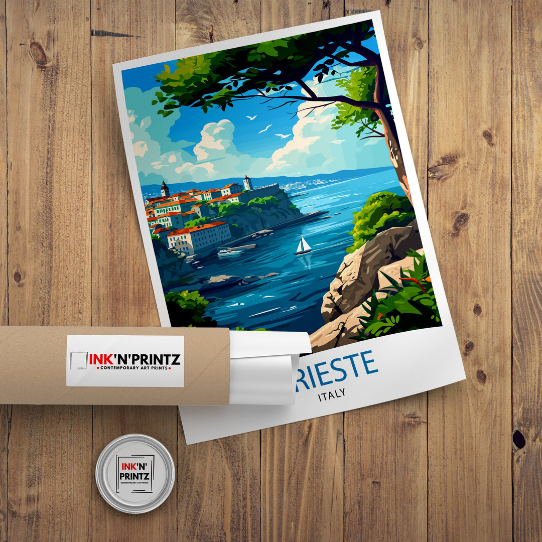 Trieste Italy Travel Poster Trieste Wall Art Trieste Home Decor Italy Travel Poster Trieste Illustration Trieste Gift