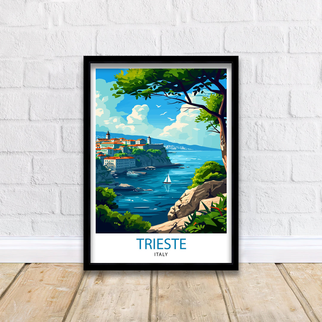 Trieste Italy Travel Poster Trieste Wall Art Trieste Home Decor Italy Travel Poster Trieste Illustration Trieste Gift