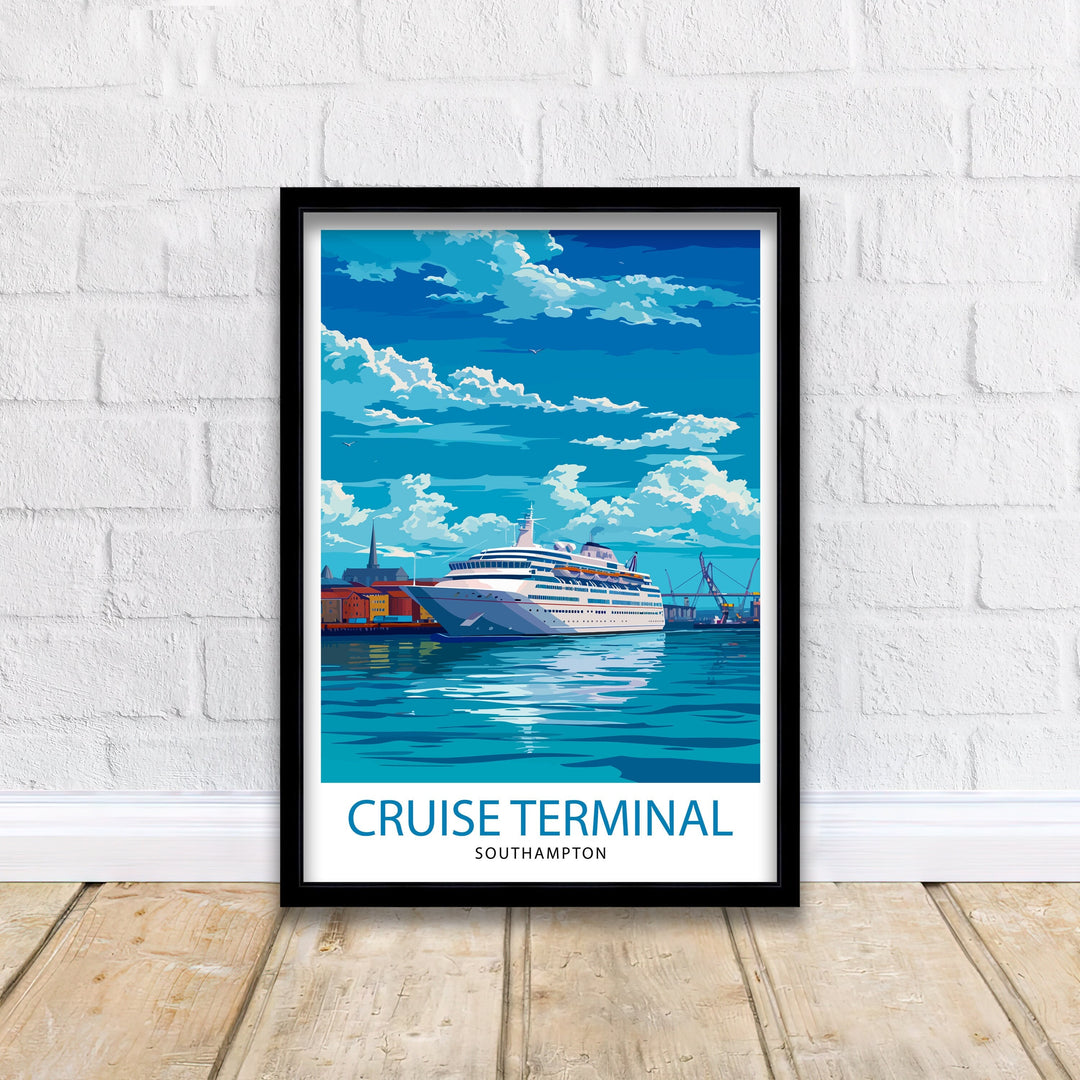 Southampton UK Poster English Port City Art Southampton Docks Poster Hampshire