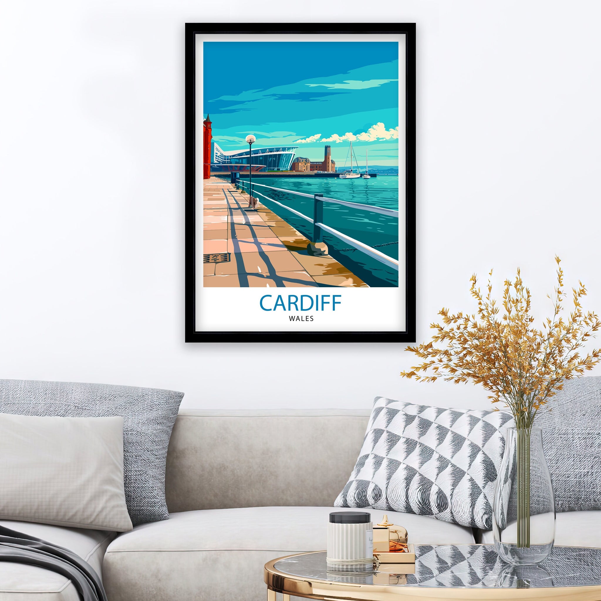 Cardiff Travel Print | Cardiff Poster| Cardiff Wall Art| Travel Poster| Travel Print| Cardiff Castle| Cardiff Travel Print| Cardiff Art