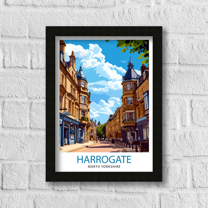 Harrogate Yorkshire Poster English Spa Town Art Victorian Architecture Poster British Garden Town