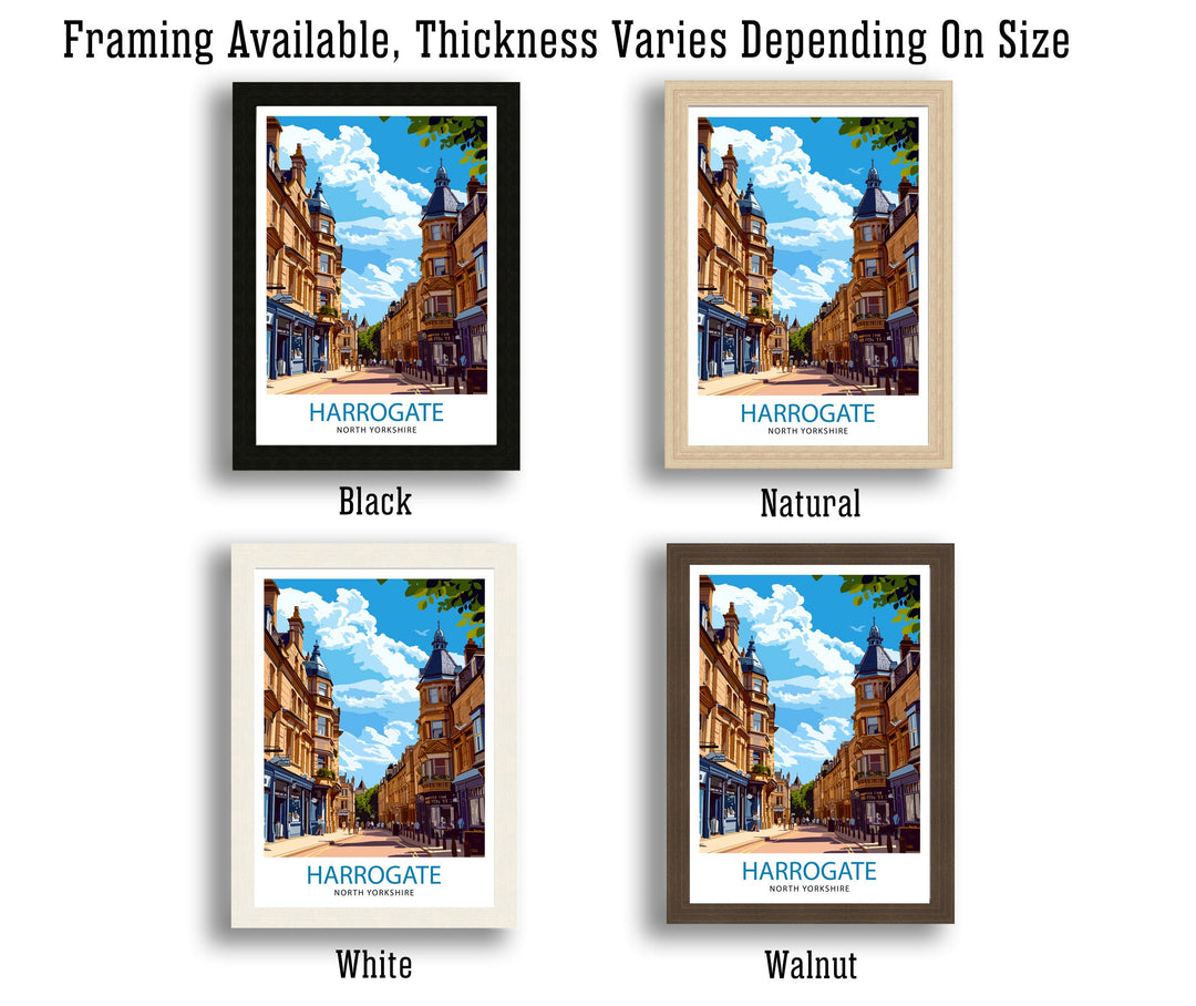 Harrogate Yorkshire Poster English Spa Town Art Victorian Architecture Poster British Garden Town