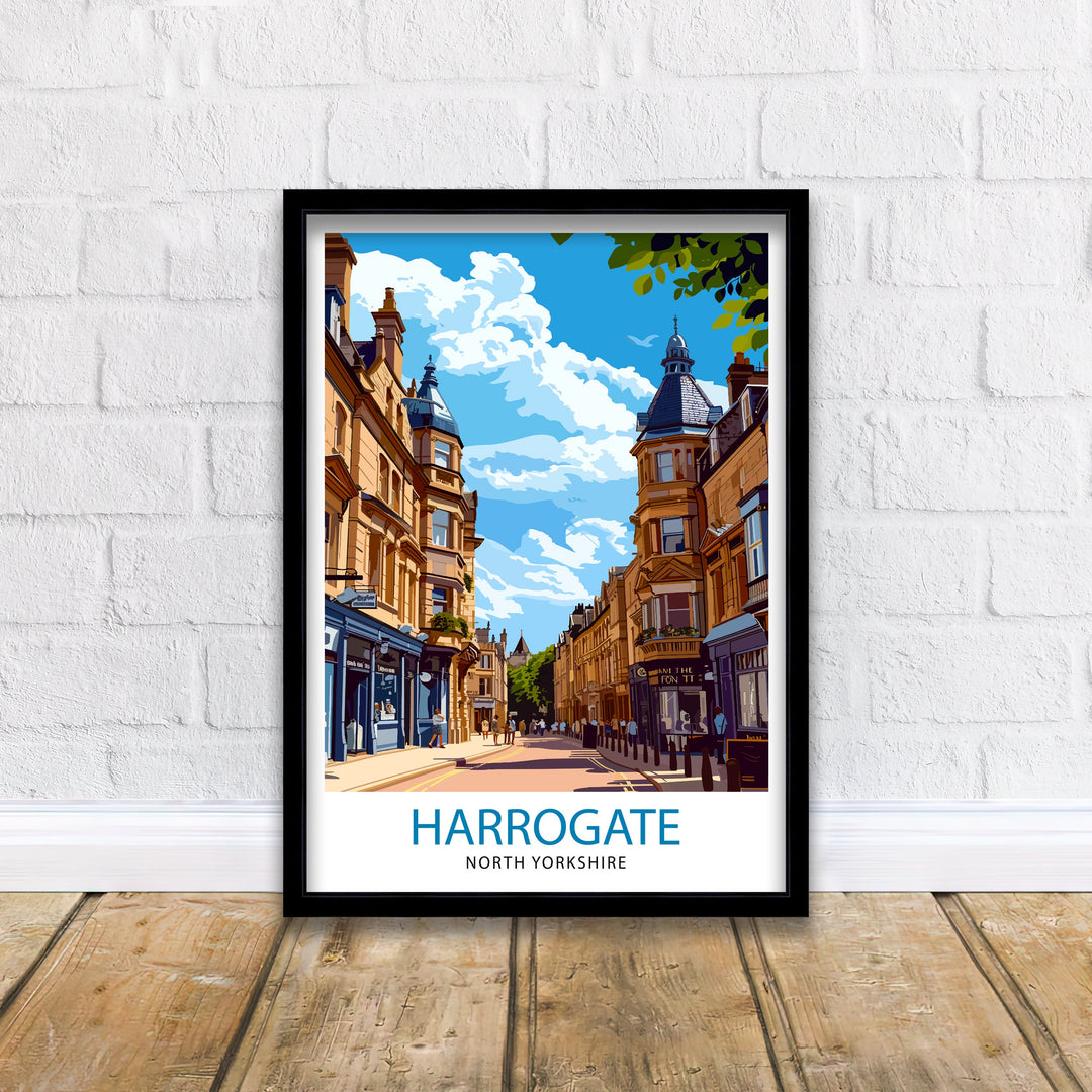 Harrogate Yorkshire Poster English Spa Town Art Victorian Architecture Poster British Garden Town