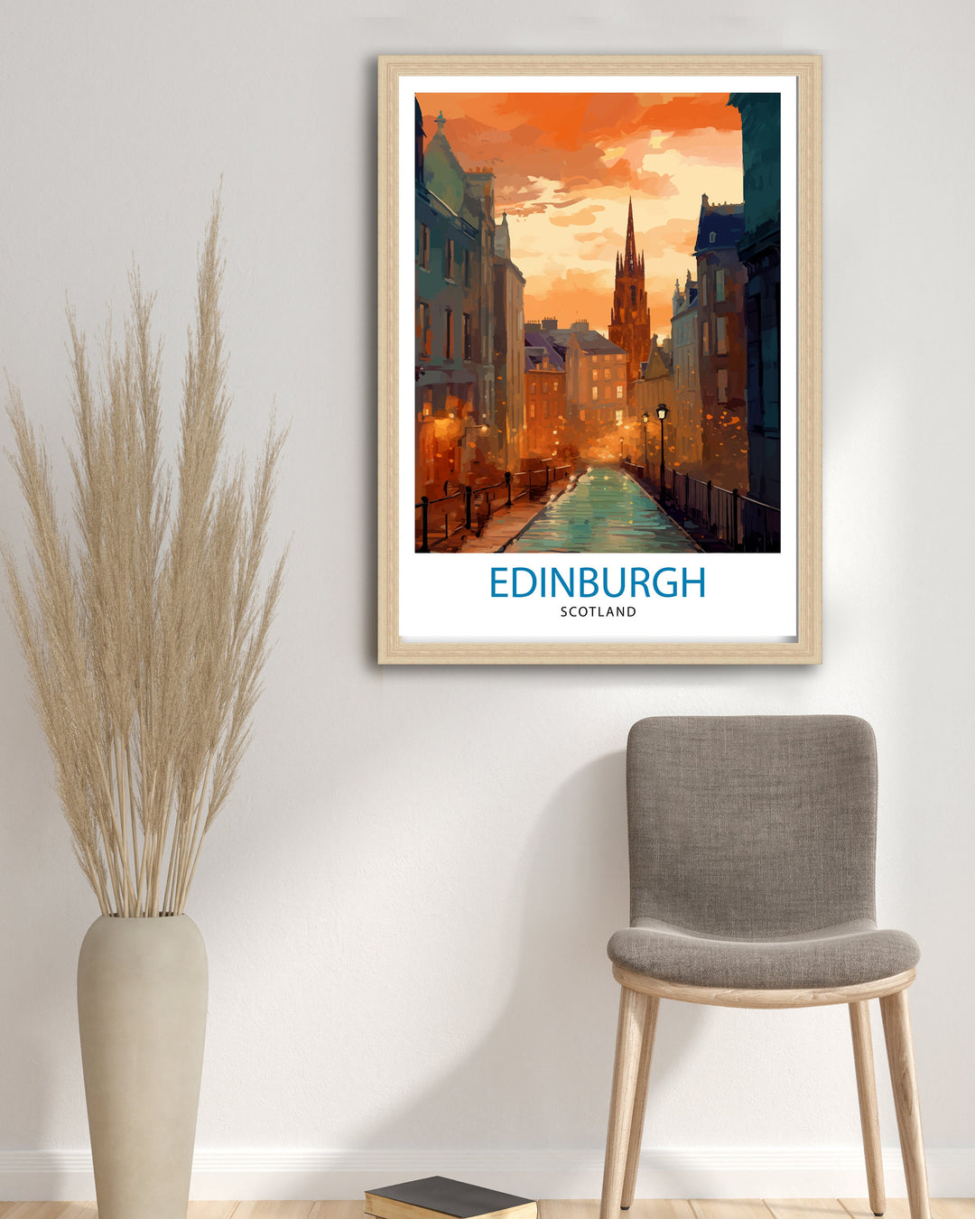 Edinburgh Scotland Travel Poster Edinburgh Wall Art Edinburgh Home Decor Scotland Illustration