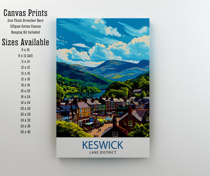 Keswick Lake District Travel Poster Lake District