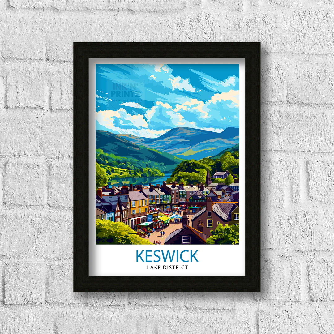 Keswick Lake District Travel Poster Lake District