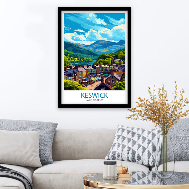 Keswick Lake District Travel Poster Lake District