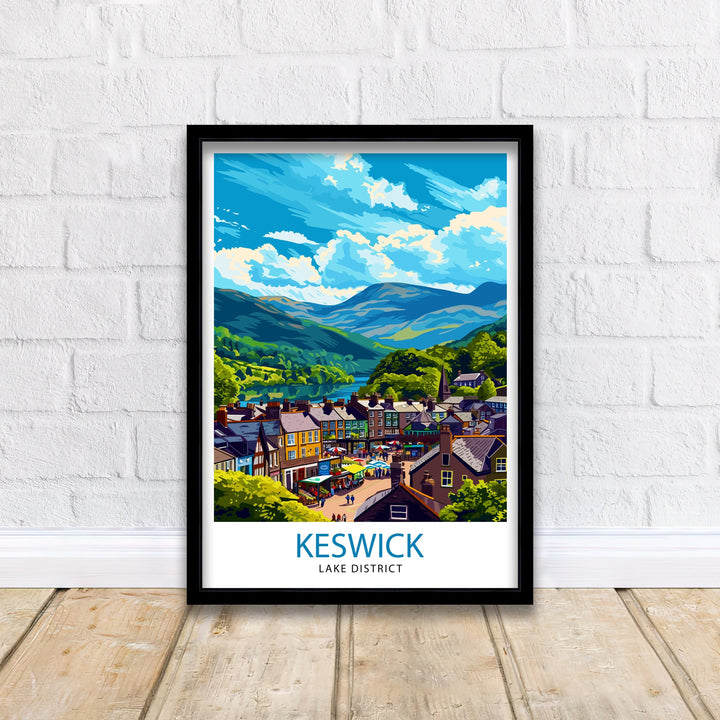 Keswick Lake District Travel Poster Lake District