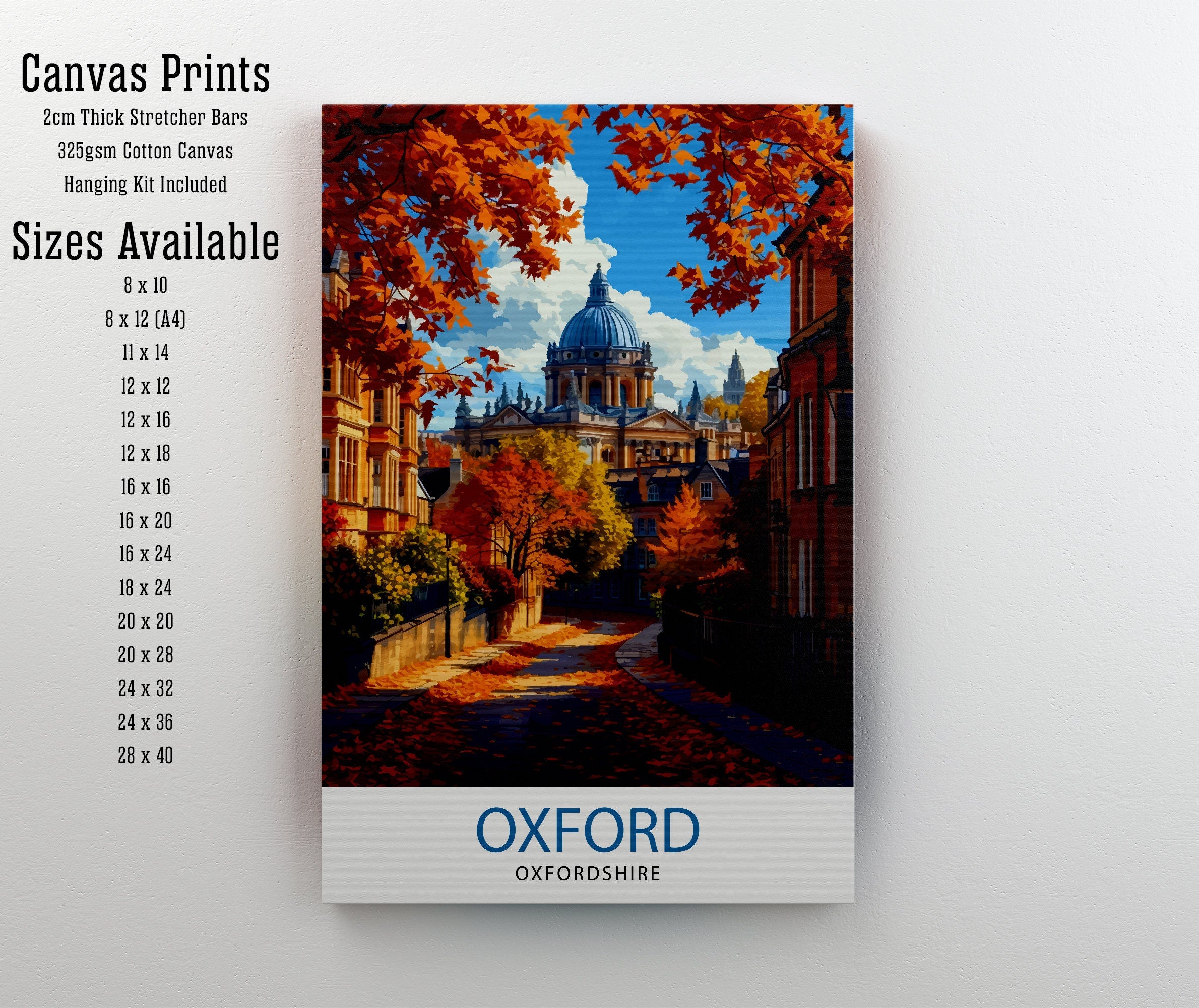 Oxford UK Travel Print Oxford Wall Art Oxford Illustration England Travel Poster Oxfordshire Gift Oxford Home Decor