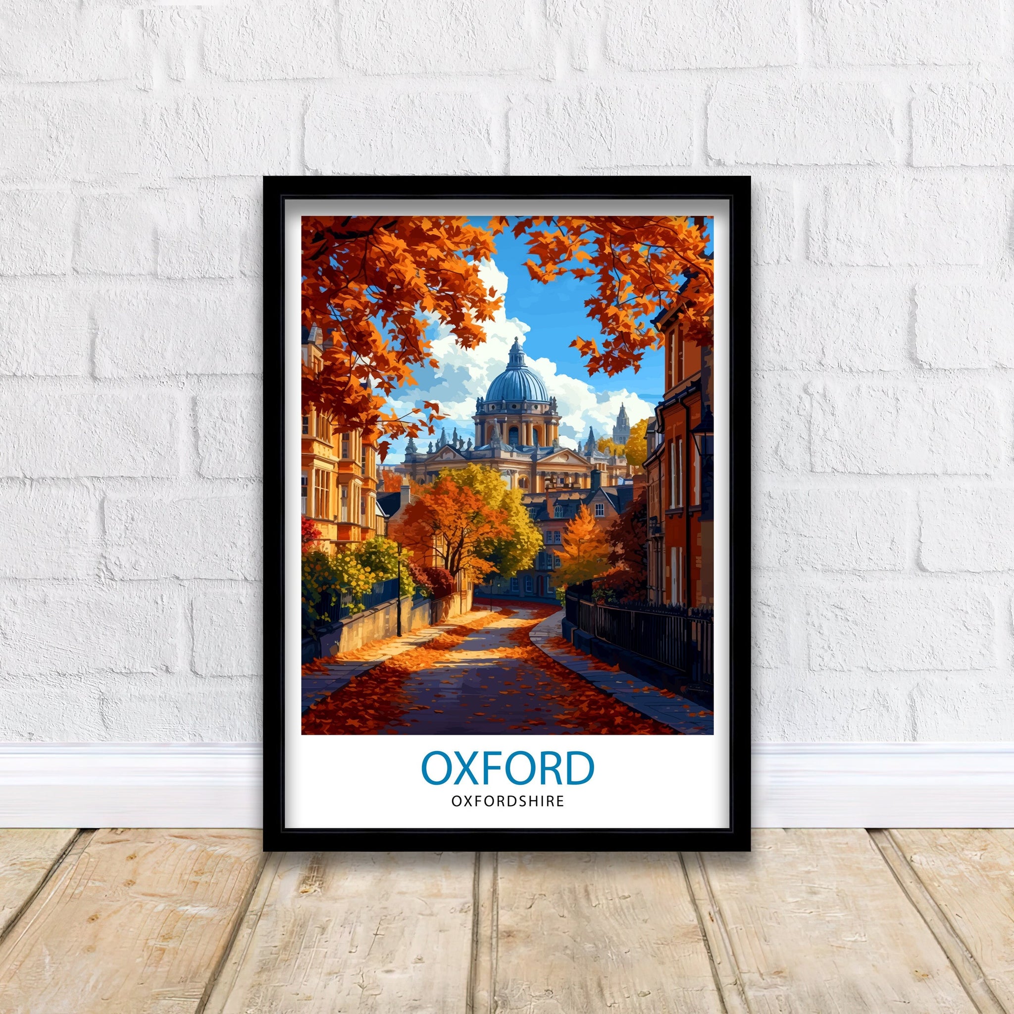 Oxford UK Travel Print Oxford Wall Art Oxford Illustration England Travel Poster Oxfordshire Gift Oxford Home Decor